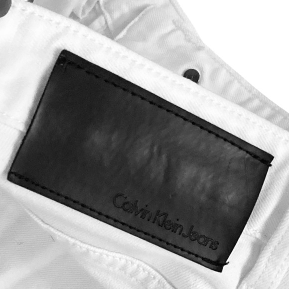 Calvin Klein Slim Straight Jeans White Denim Jeans Straight Leg Jeans 30 x 32 - Picture 8 of 8